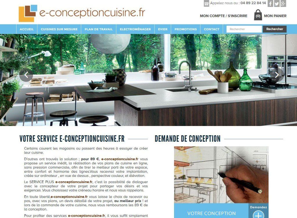 page d'accueil de E-conception cuisine