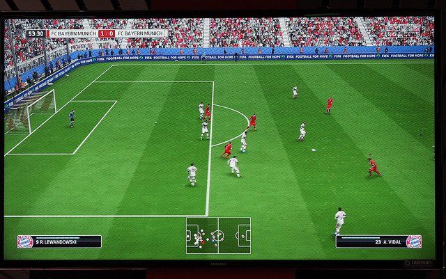 Une partie du jeu vidéo de football Fifa 16.