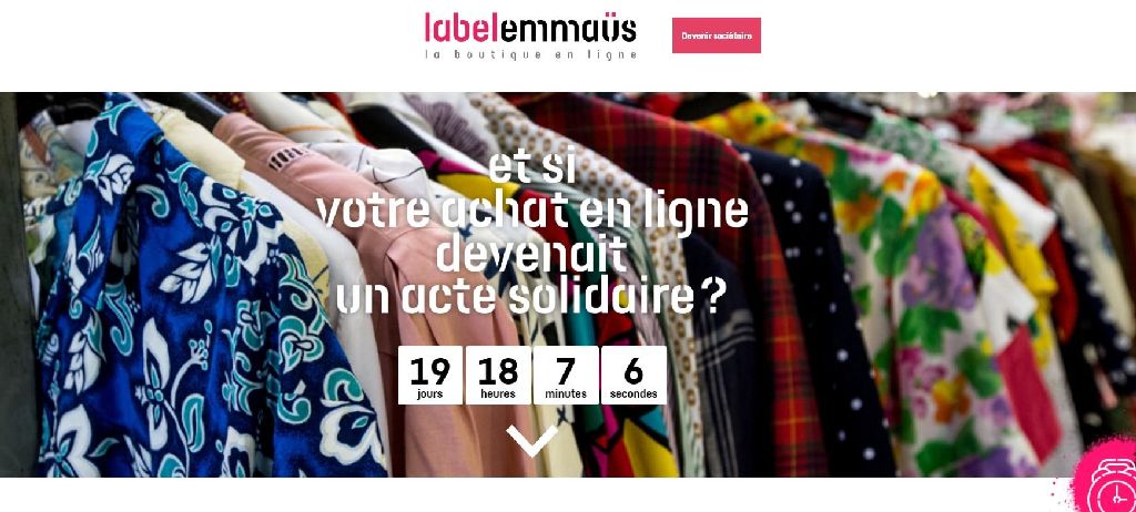 Capture d'écran du site internet Label Emmaüs.