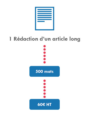 1 Rédaction d’un article long – 500 mots – 60€ HT